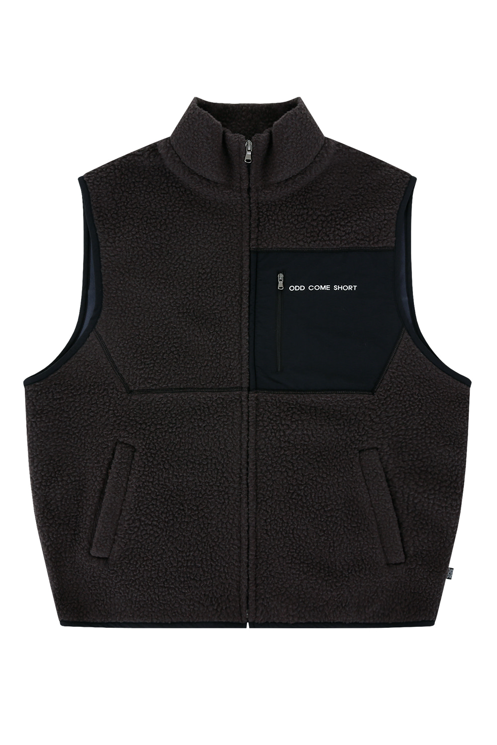 Fleece zip-up vest_Charcoal